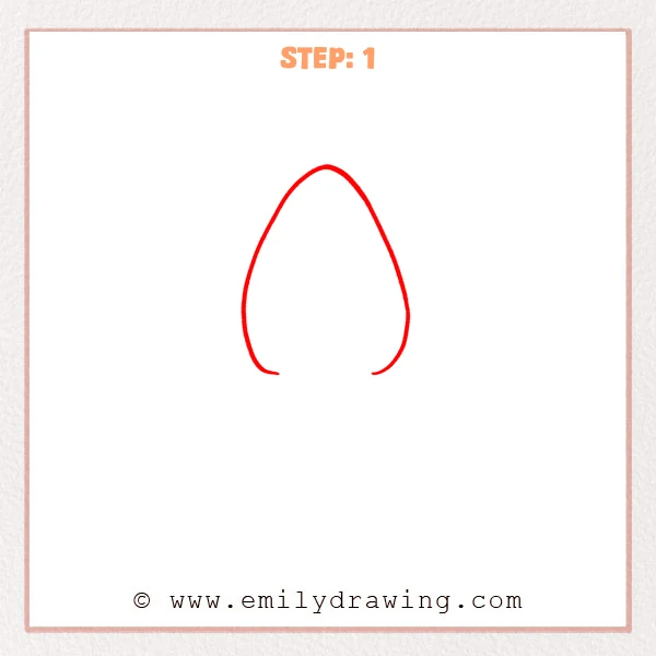 how to draw a cartoon squid - Cartoon squid Step 1 showing a tall open-bottom teardrop mantle