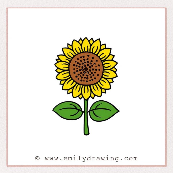Preview of Cartoon Sunflower drawing