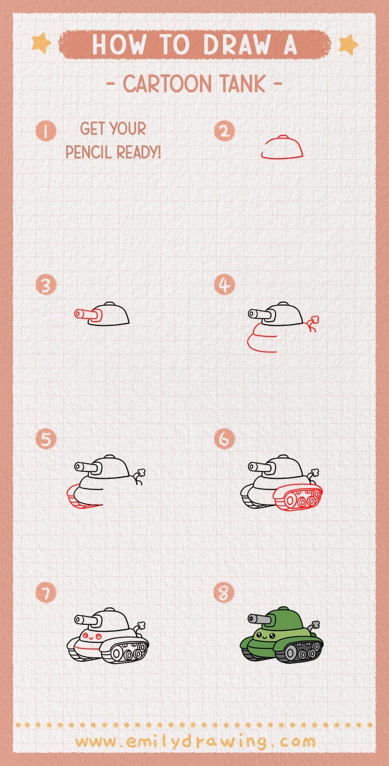 how to draw a cartoon tank pinterest pin