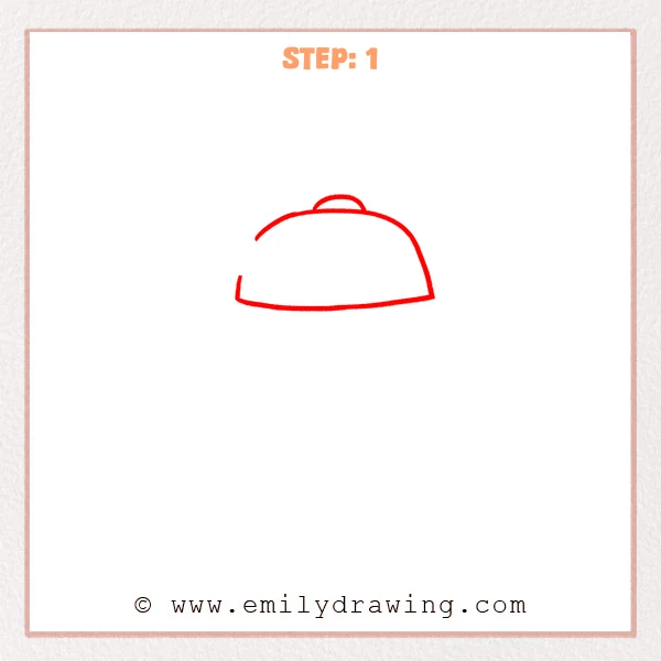 how to draw a cartoon tank - Cartoon tank Step 1 showing a rounded turret with a top hatch