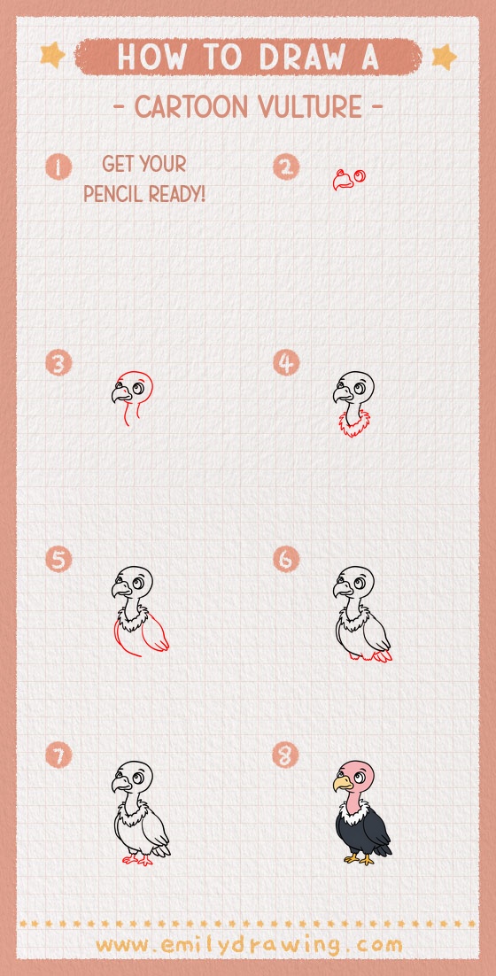 how to draw a cartoon vulture pinterest pin