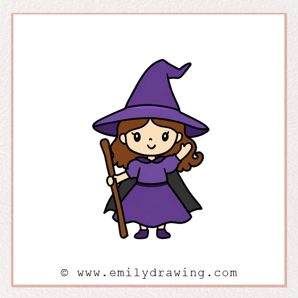 Preview of Cartoon Witch drawing