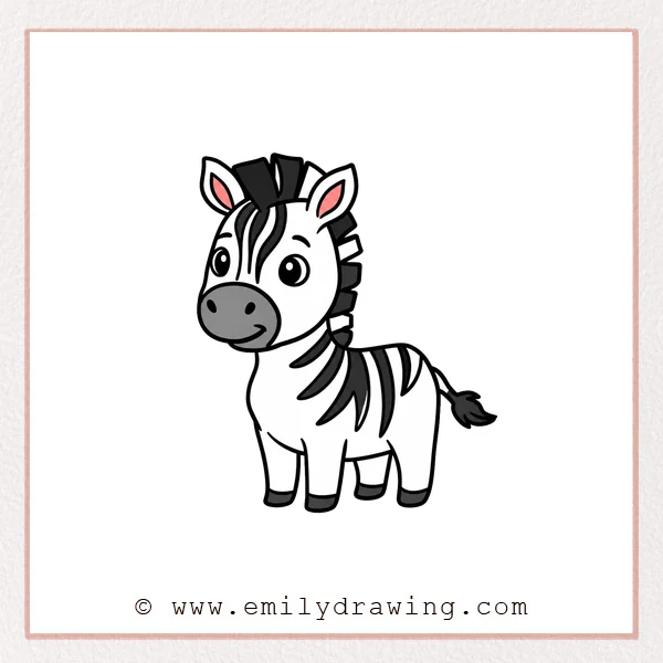 Preview of Cartoon Zebra drawing