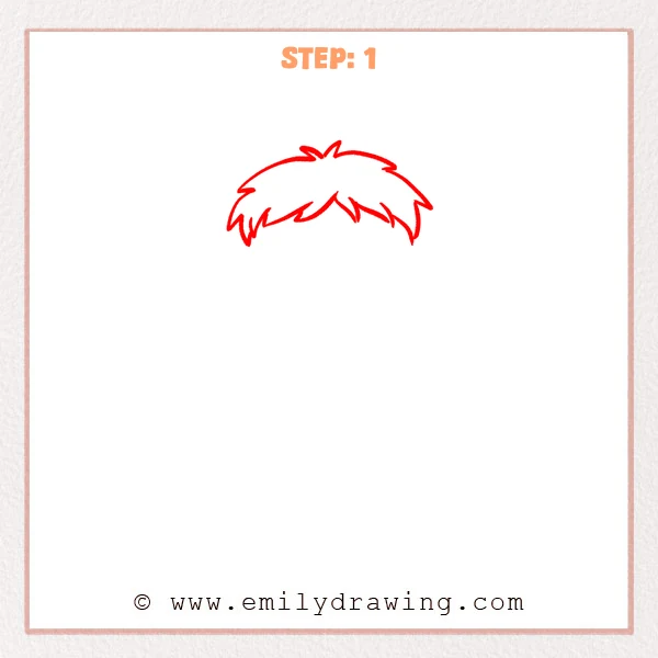 how to draw a cartoon zombie - Cartoon zombie Step 1 showing a wide cap of spiky messy hair