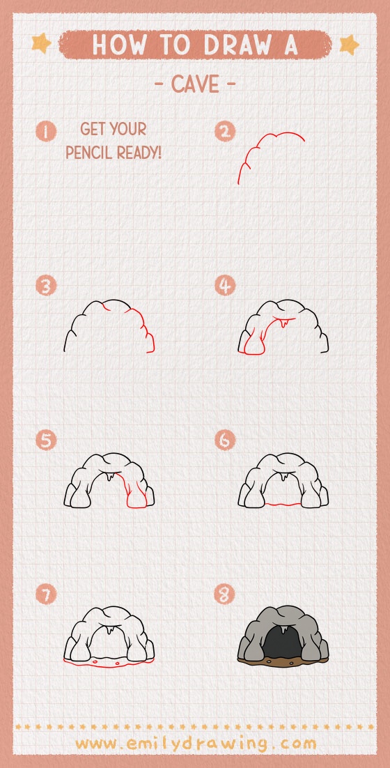 how to draw a cave pinterest pin