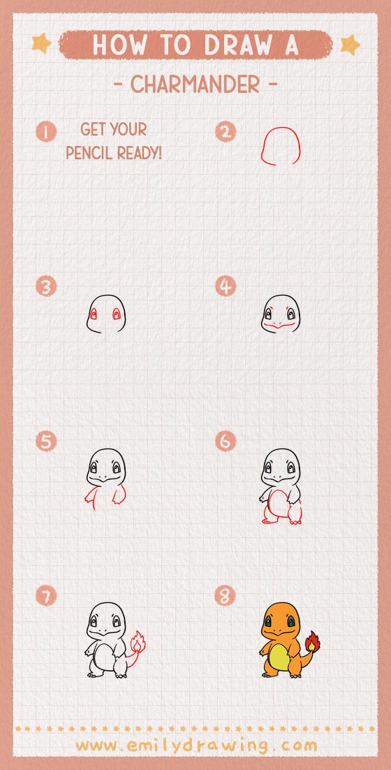 how to draw a charmander pinterest pin