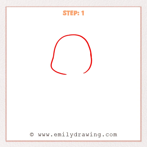 how to draw a charmander - Charmander Step 1 showing a tall rounded head outline