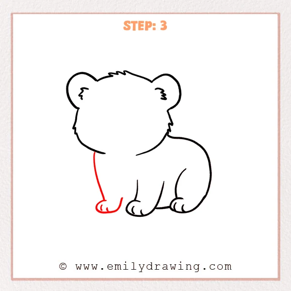 how to draw a cheetah print - Cheetah print Step 3 showing both front legs and a seated back leg