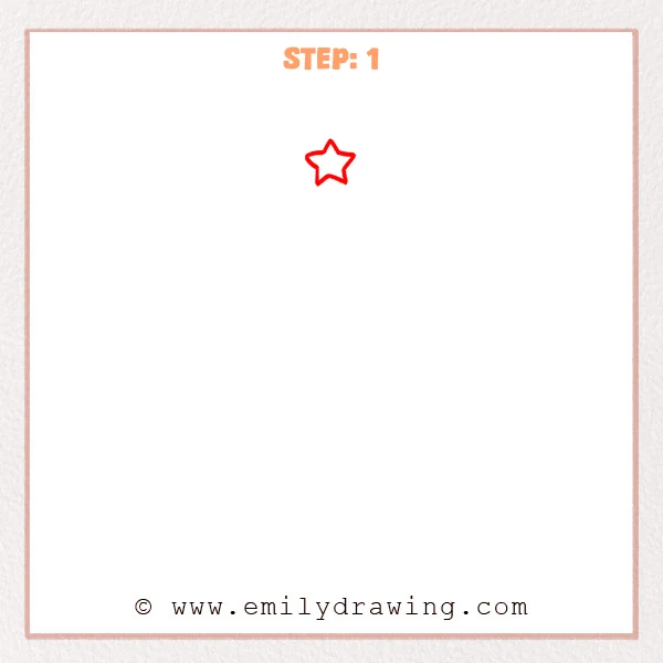 how to draw a christmas stuff - Christmas stuff Step 1 showing a small five-pointed star