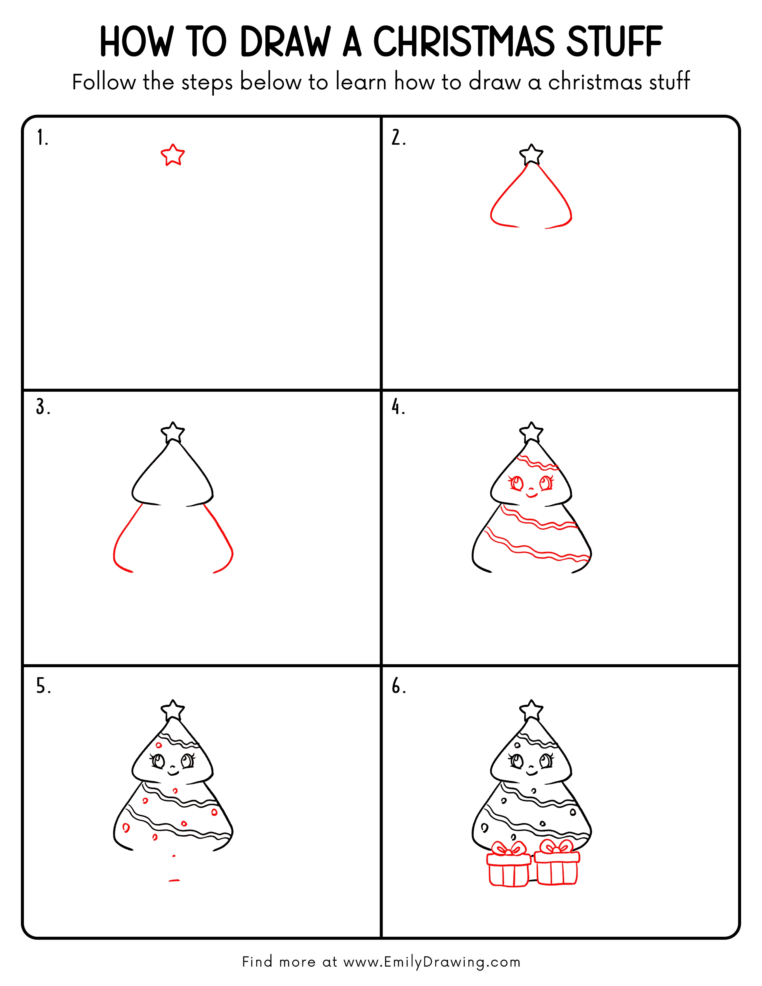 Printable Christmas Stuff Drawing Guide
