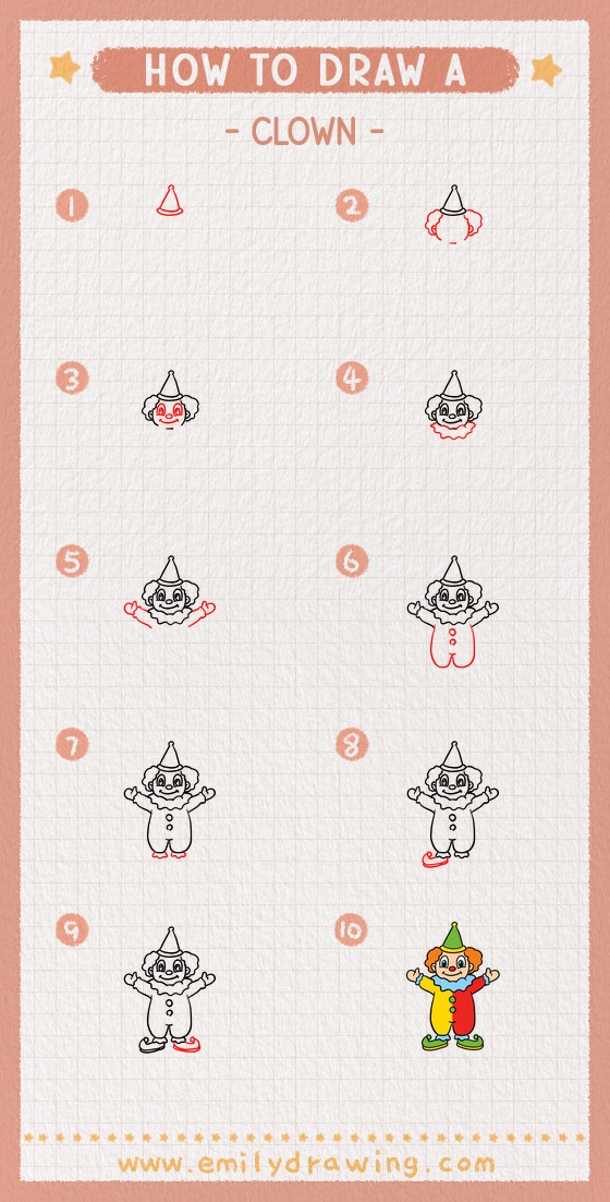 how to draw a clown pinterest pin