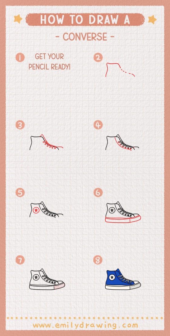 how to draw a converse pinterest pin