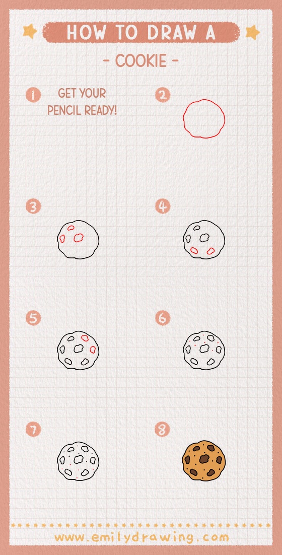 how to draw a cookie pinterest pin
