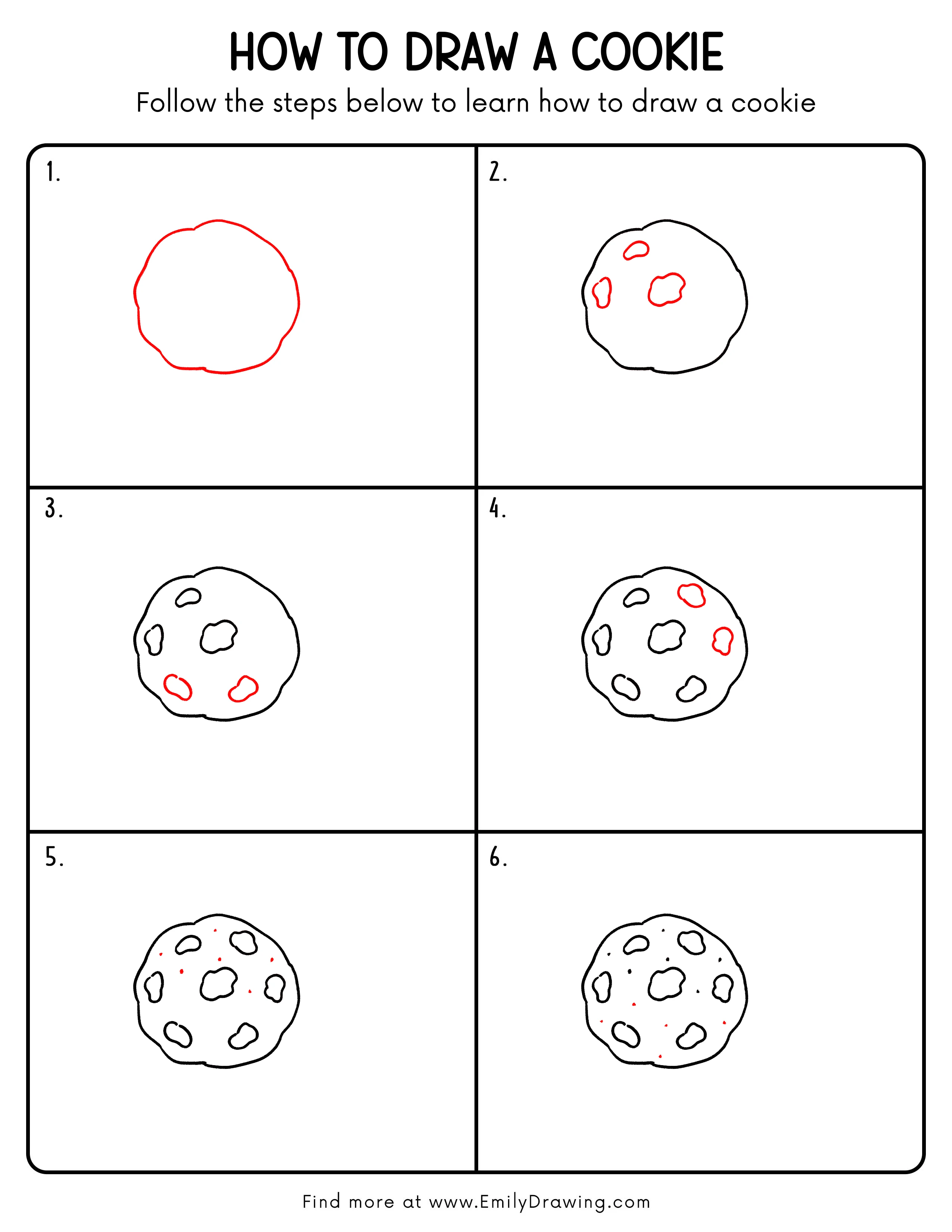 Printable Cookie Drawing Guide