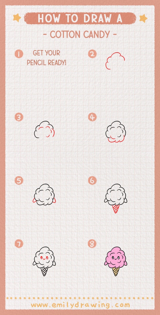 how to draw a cotton candy pinterest pin