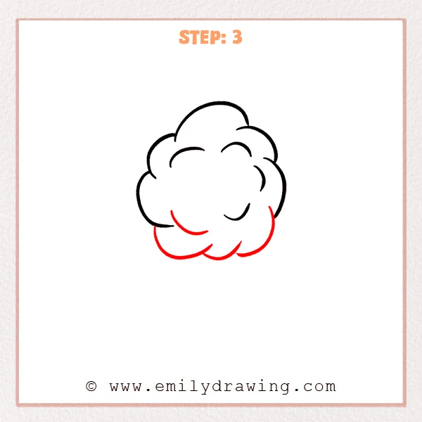 how to draw a cotton candy - Cotton candy Step 3 adding a scalloped lower edge and one curved crease.