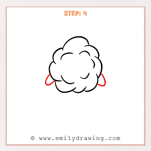 how to draw a cotton candy - Cotton candy Step 4 adding two small side puffs behind the fluffy shape.