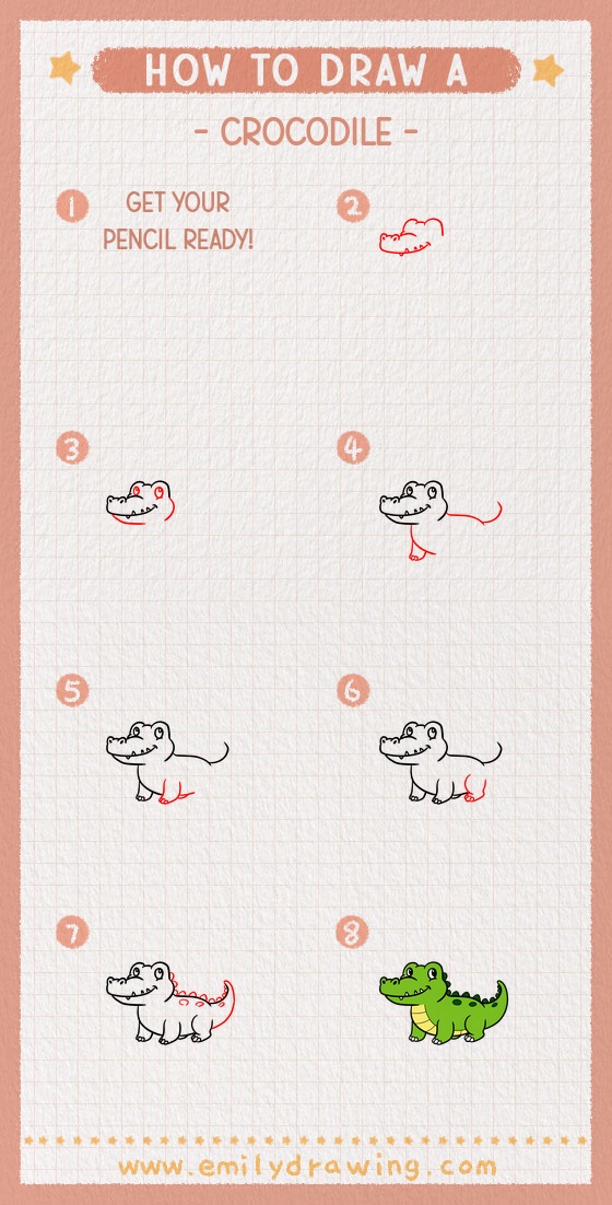 how to draw a crocodile pinterest pin