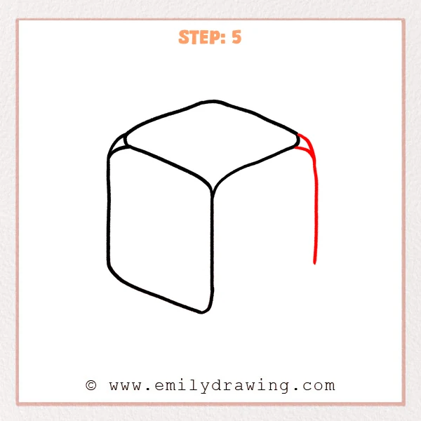 how to draw a cube - Cube Step 5 adding the upper-right connector and long right edge.