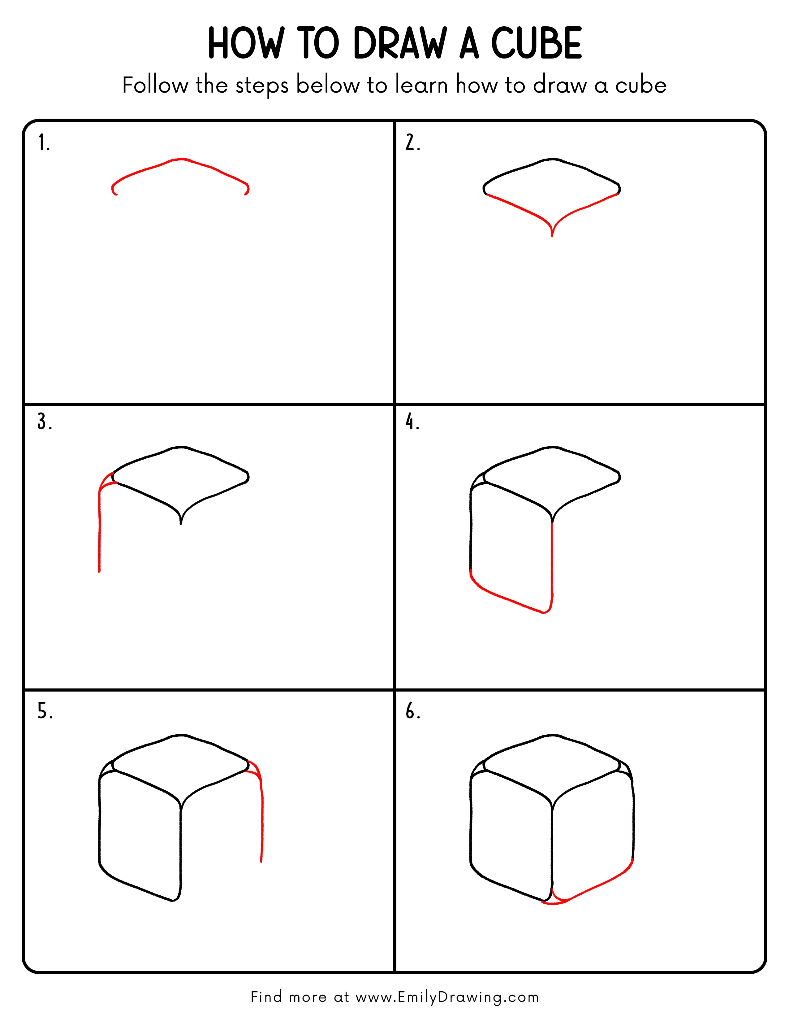 Printable Cube Drawing Guide