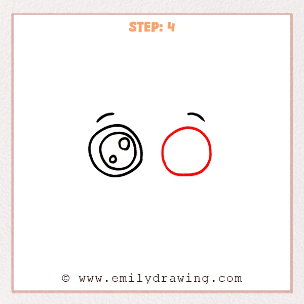 how to draw a cute eyes - Cute eyes Step 4 adding the large outer outline of the right eye.