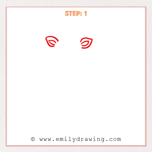how to draw a cute giraffe - Cute giraffe Step 1 showing two outward-pointing ears with inner curves.
