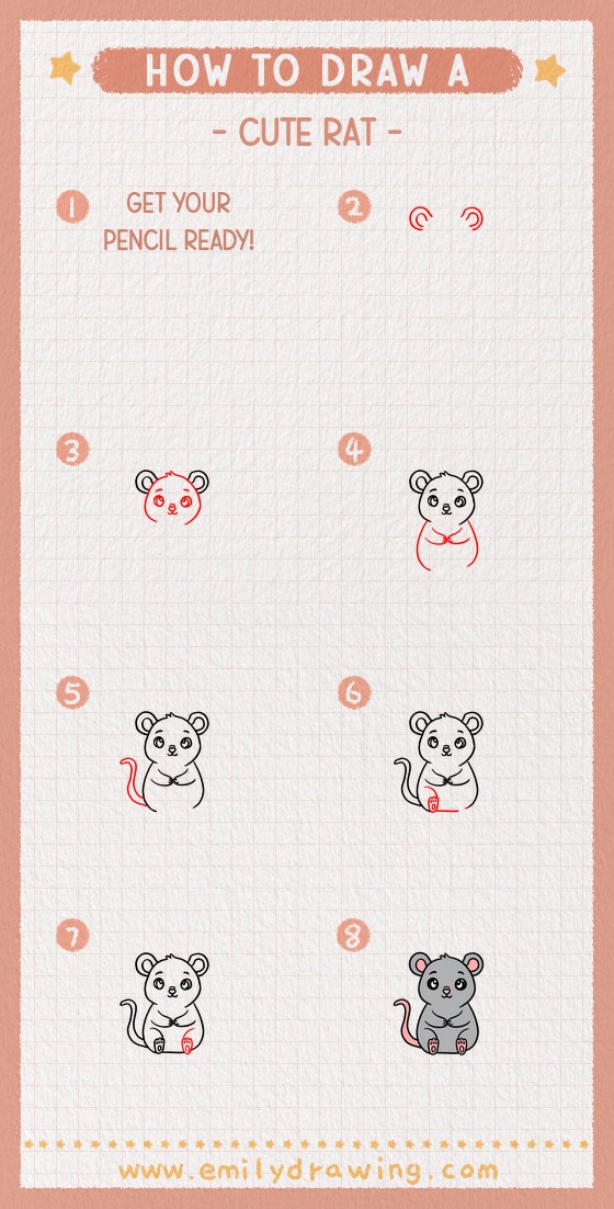 how to draw a cute rat pinterest pin