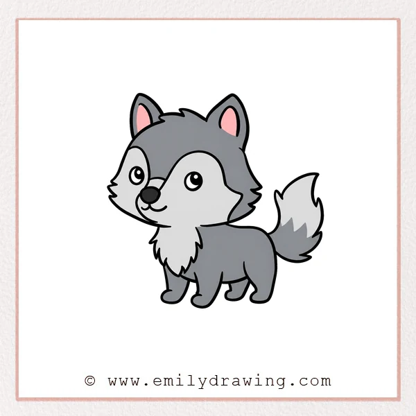 Preview of Cute Wolf drawing