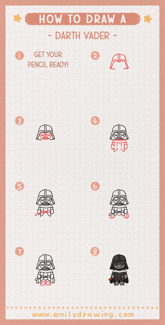 how to draw a darth vader pinterest pin