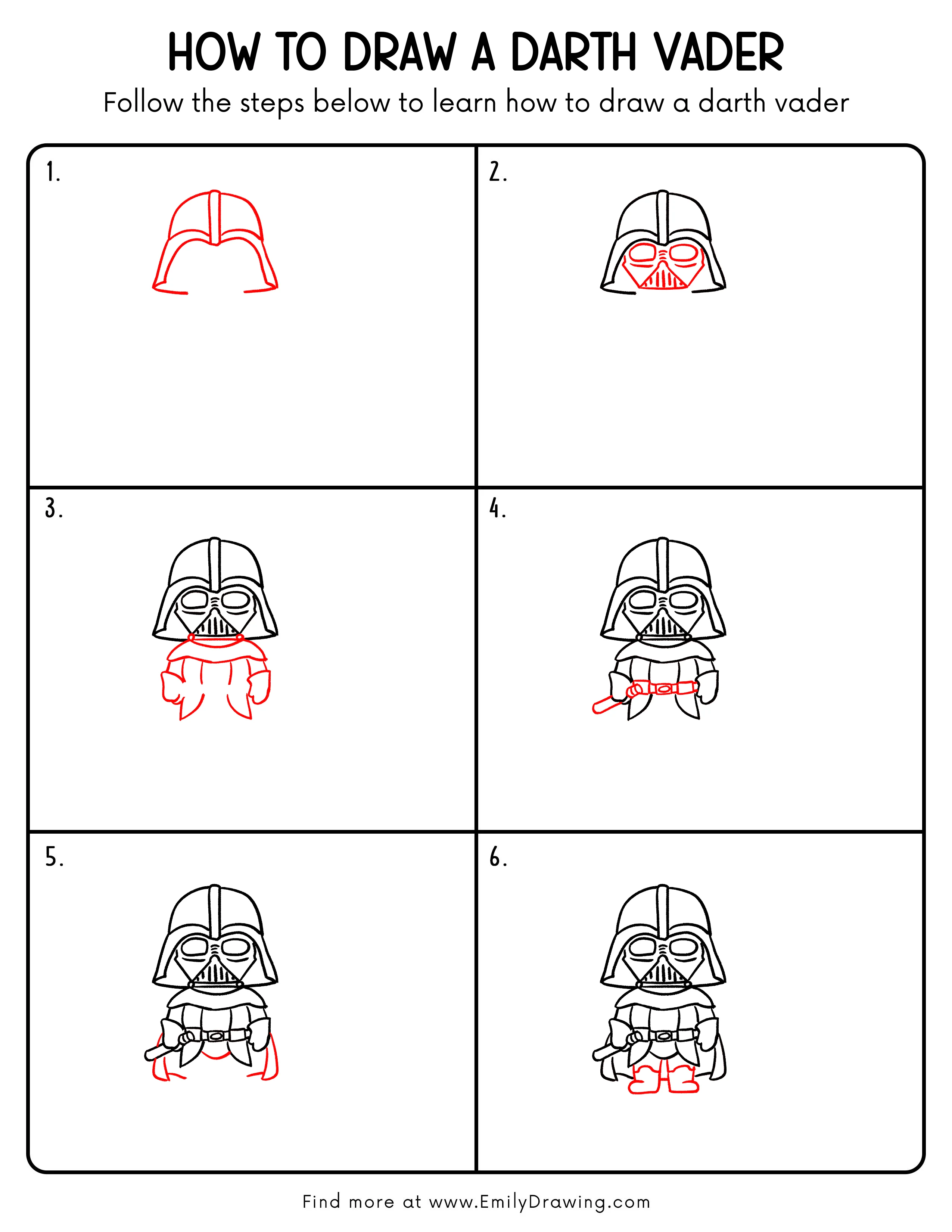 Printable Darth Vader Drawing Guide