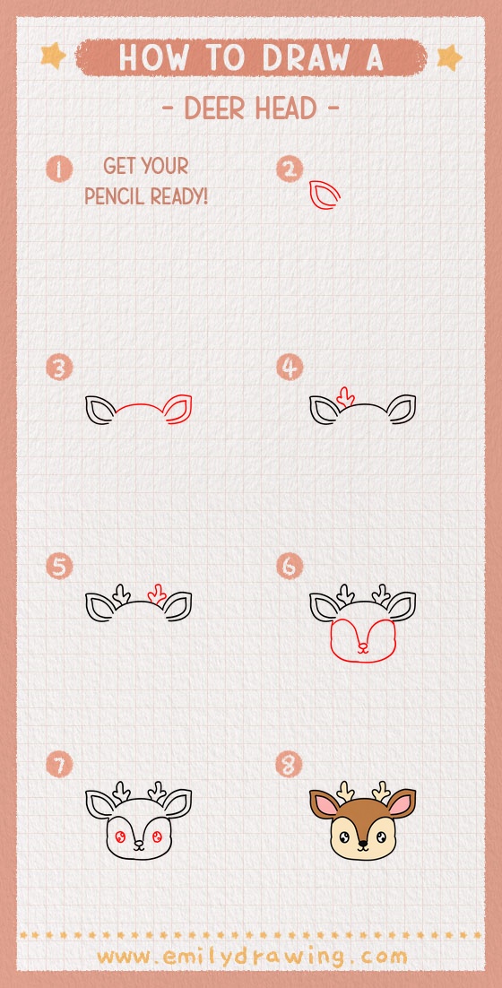 how to draw a deer head pinterest pin