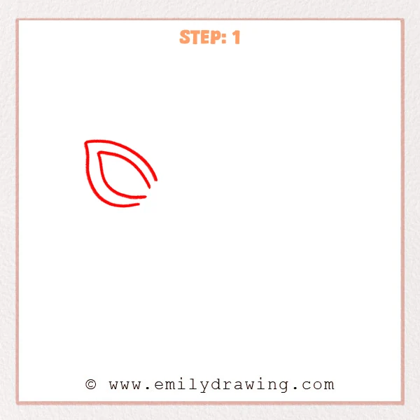 how to draw a deer head - Deer head Step 1 showing one large pointed ear with an inner curve