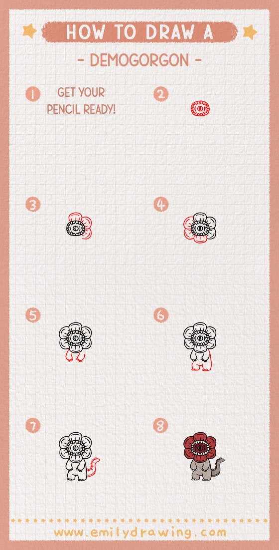 how to draw a demogorgon pinterest pin