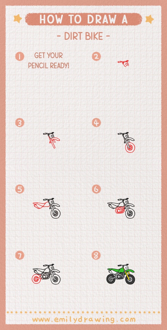 how to draw a dirt bike pinterest pin