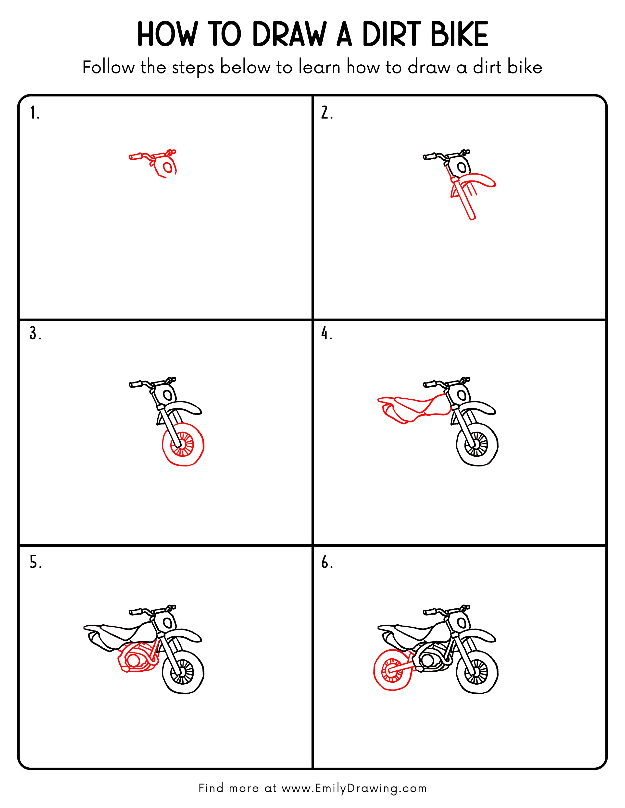 Printable Dirt Bike Drawing Guide