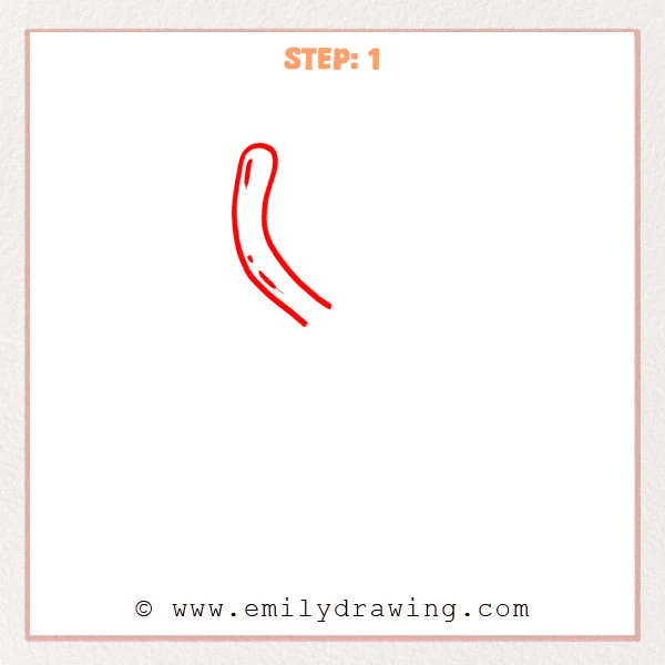 how to draw a dna - DNA Step 1 showing the upper section of one curved ribbon strand