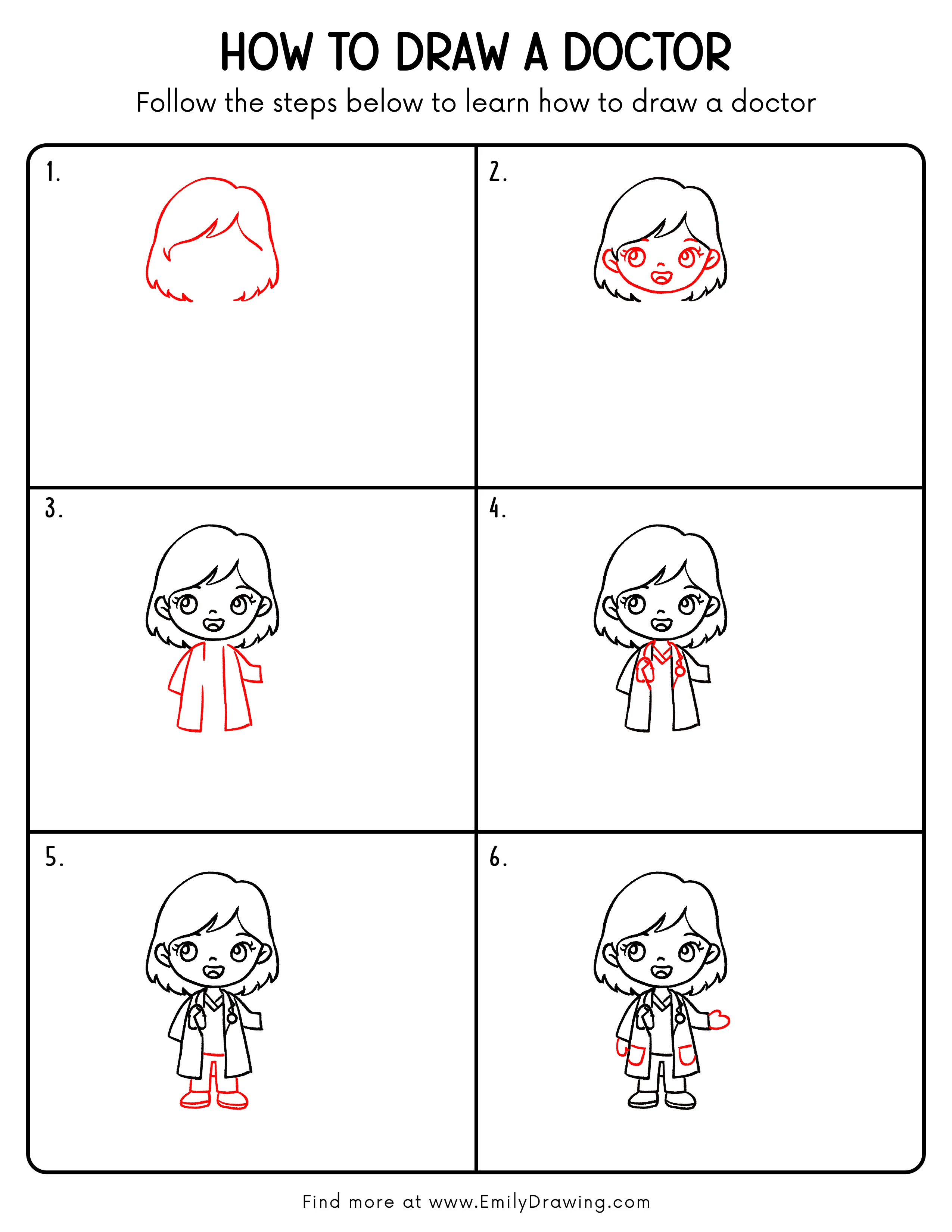 Printable Doctor Drawing Guide