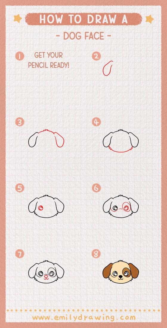 how to draw a dog face pinterest pin