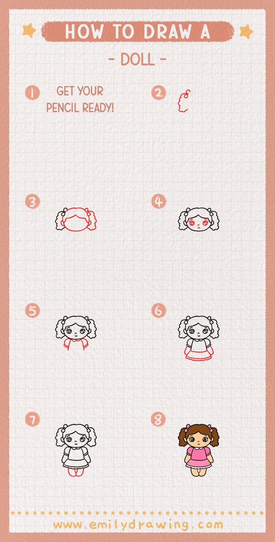 how to draw a doll pinterest pin