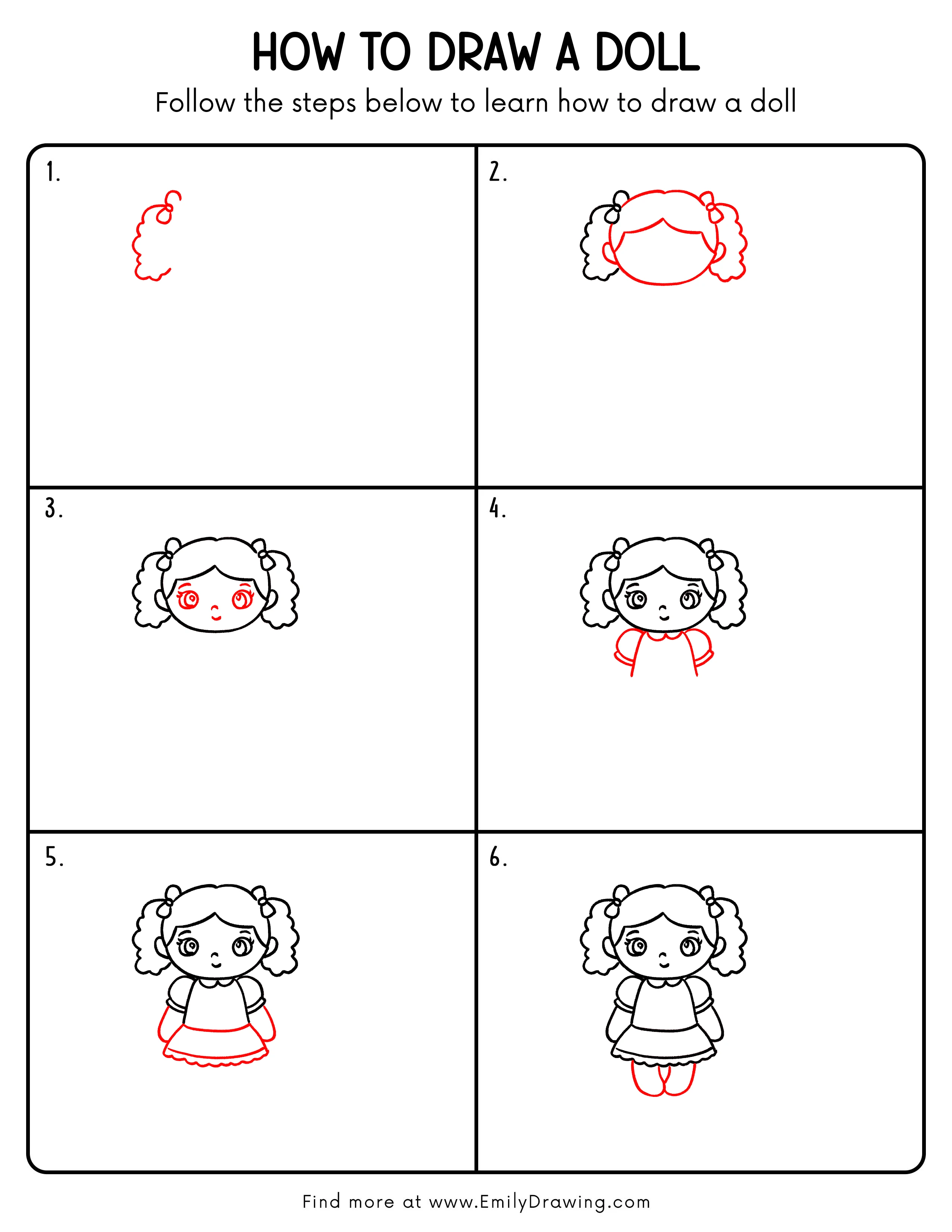 Printable Doll Drawing Guide