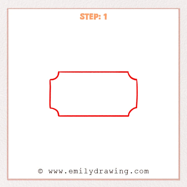 how to draw a dollar bill - Dollar bill Step 1 showing a wide decorative inner frame