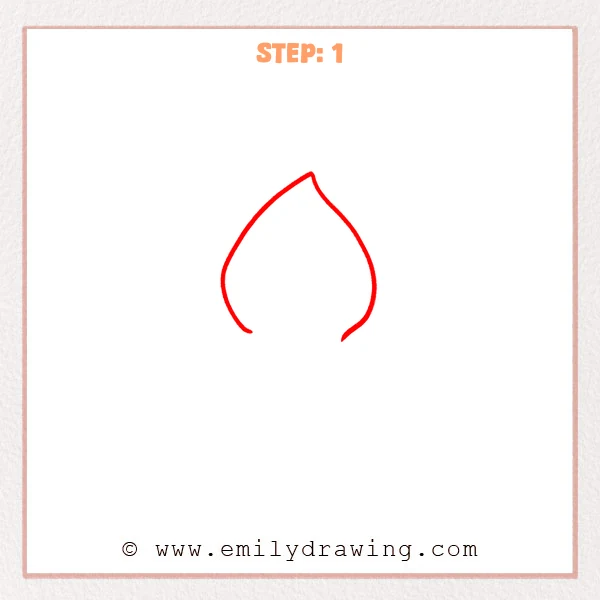 how to draw a drips - Drips Step 1 showing the large pointed outline of a liquid drop