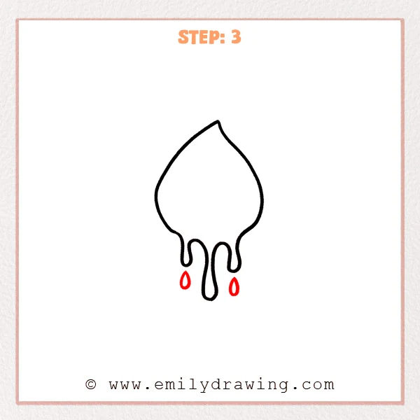 how to draw a drips - Drips Step 3 showing two detached droplets below the liquid character