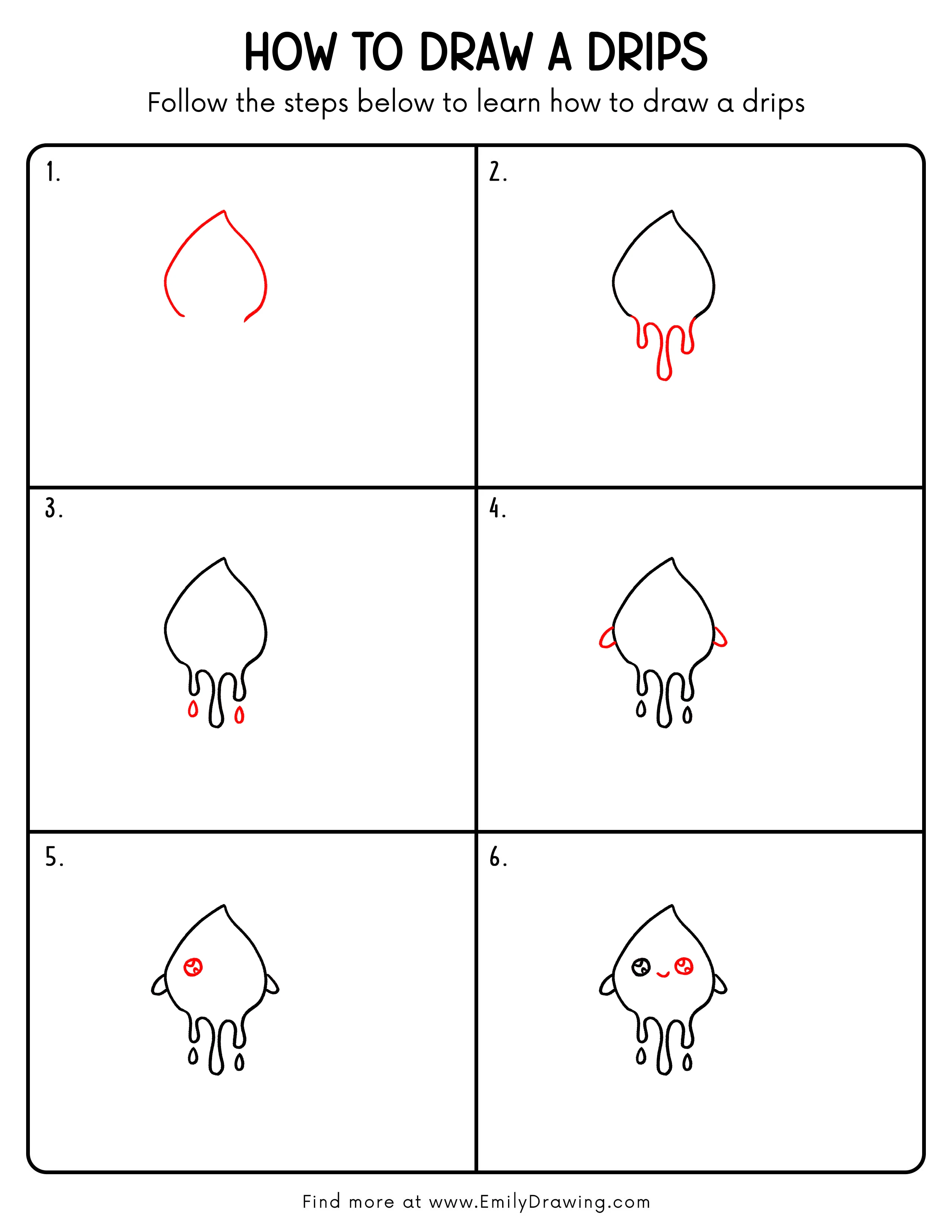 Printable Drips Drawing Guide