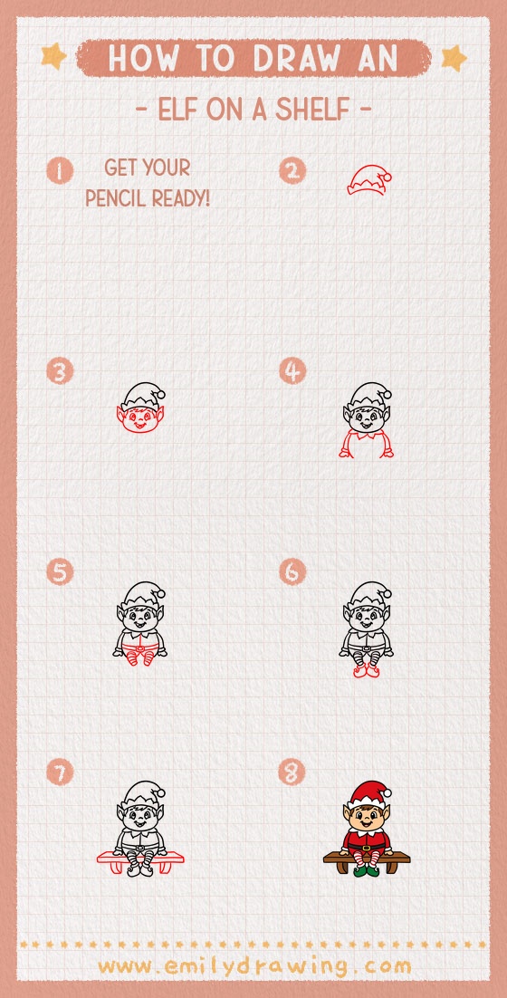 how to draw an elf on a shelf pinterest pin