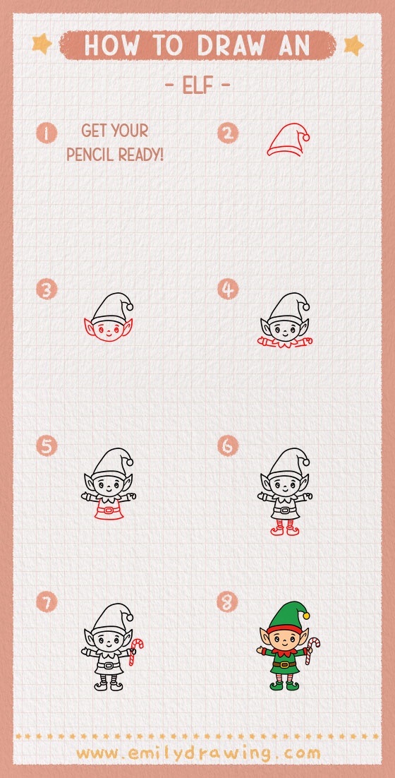 how to draw an elf pinterest pin