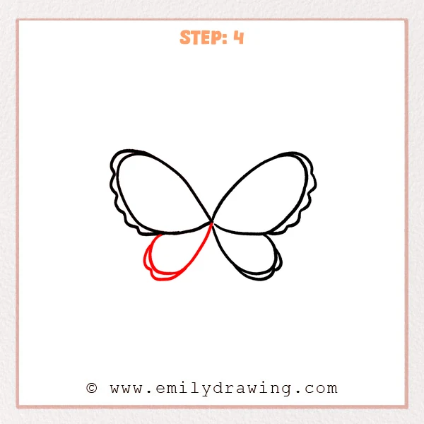 how to draw a fairy wings - Fairy wings Step 4 showing all four symmetrical wing sections