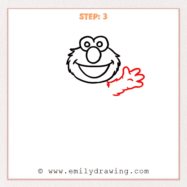 how to draw an elmo - Elmo Step 3 showing one outstretched arm and open hand