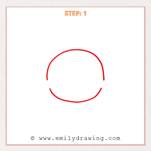 how to draw an emoji - Emoji Step 1 showing the open-sided outline of a round face