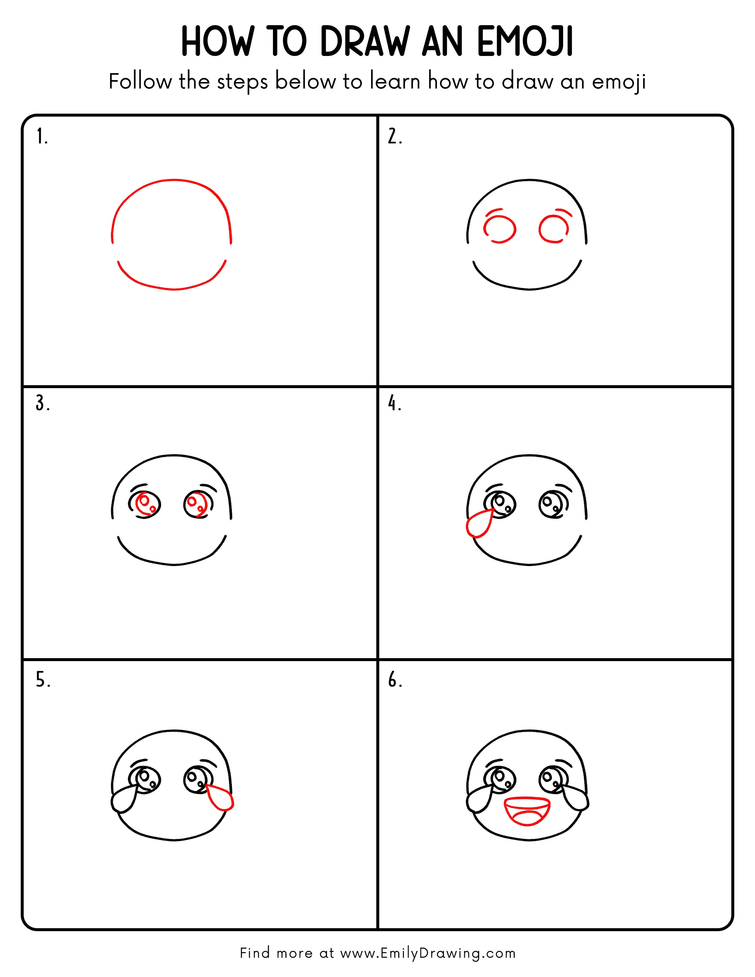 Printable Emoji Drawing Guide